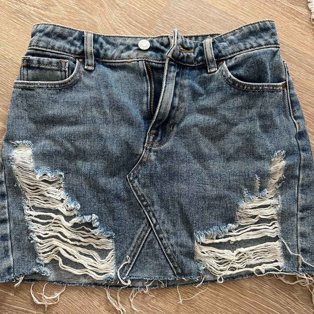Pacsun Skirt Jean Ripped